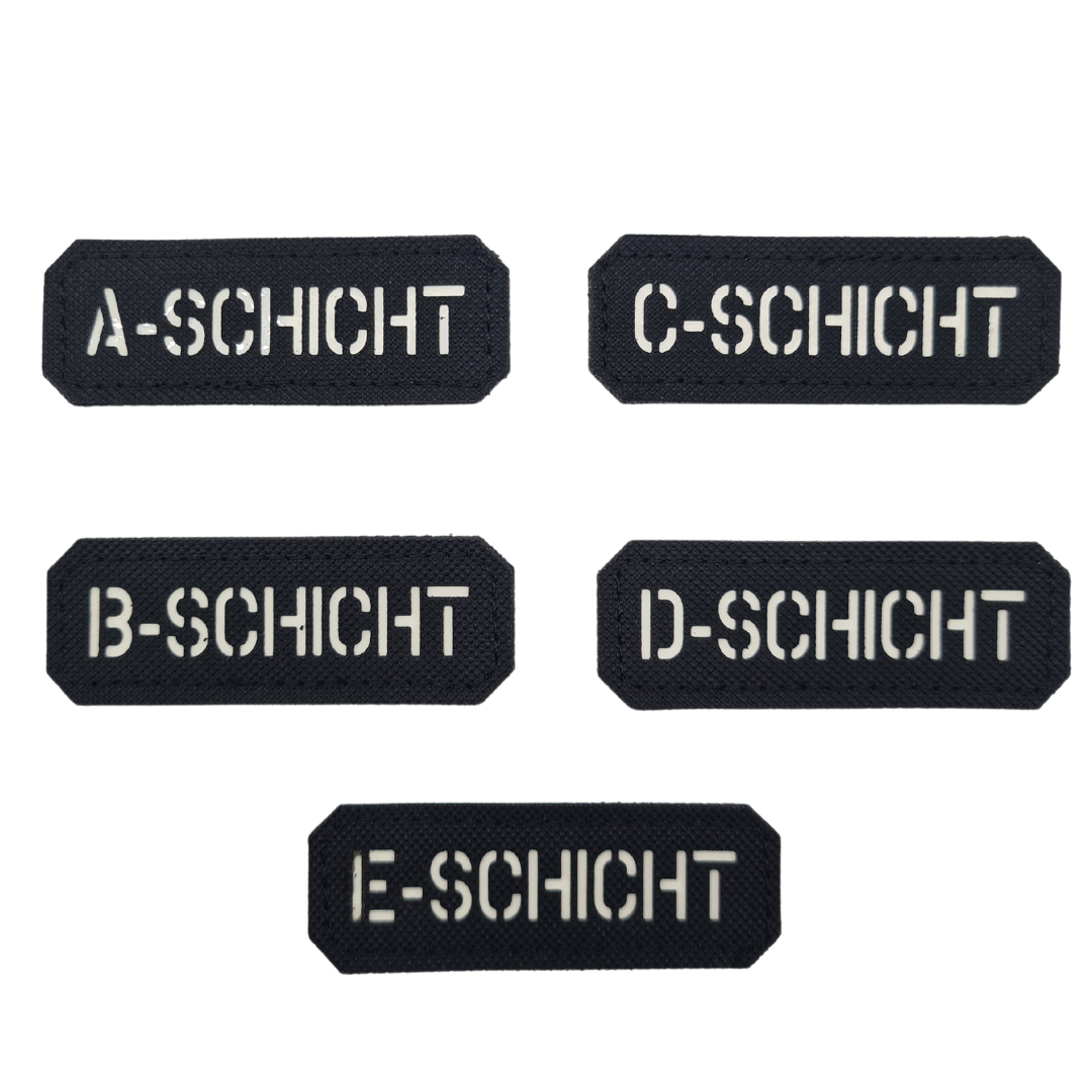 Schicht A-E Lasercut "Glow in the Dark" Textil Patches