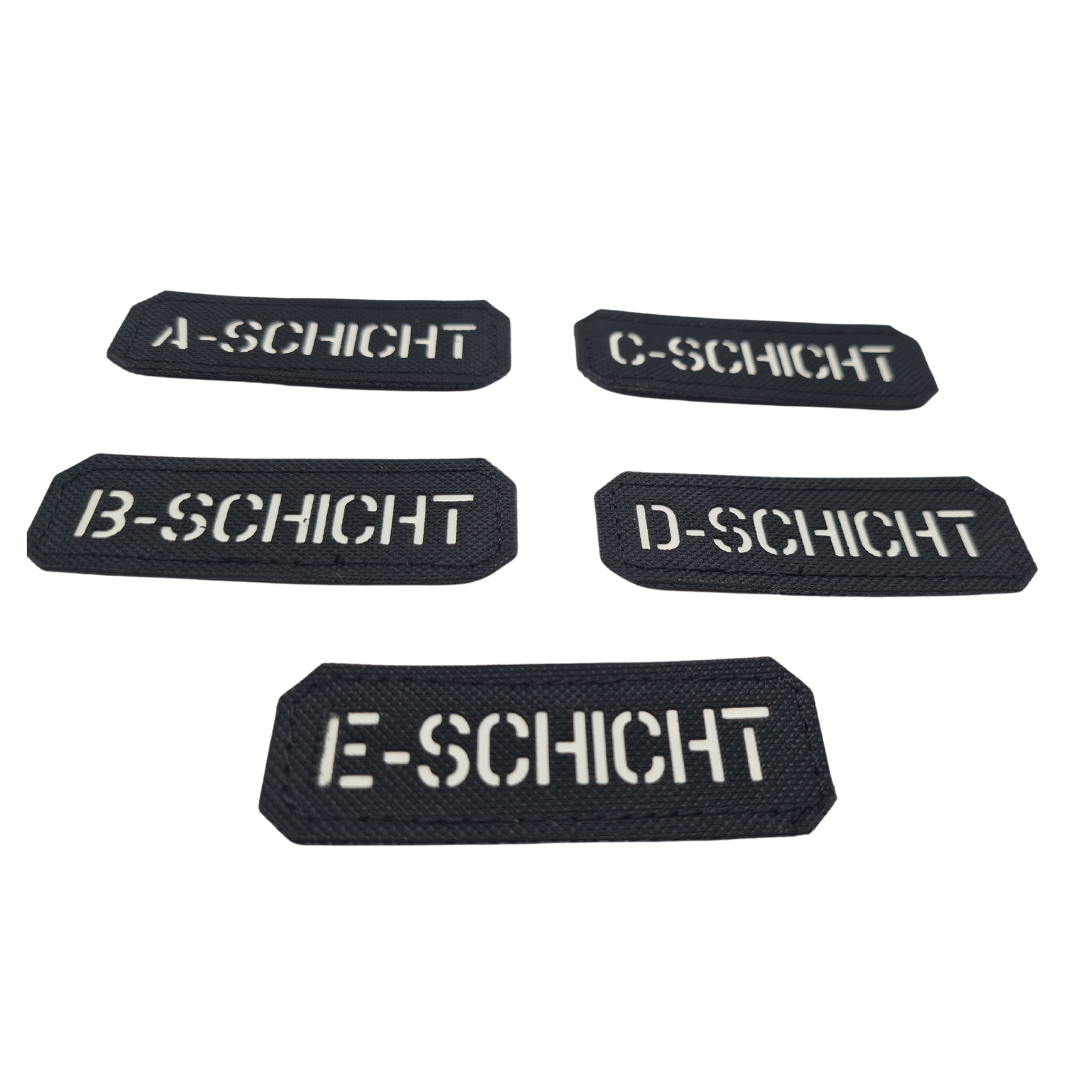 Schicht A-E Lasercut "Glow in the Dark" Textil Patches
