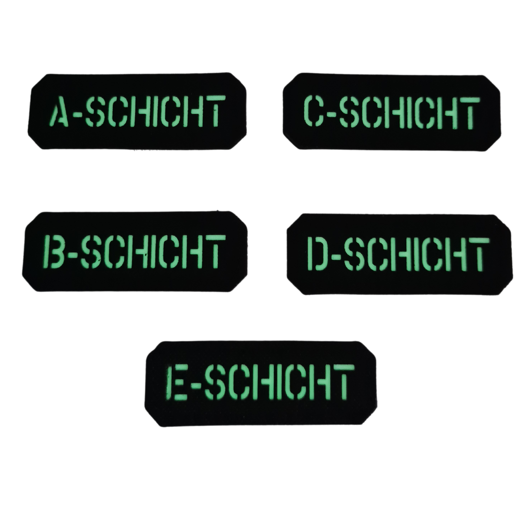 Schicht A-E Lasercut "Glow in the Dark" Textil Patches