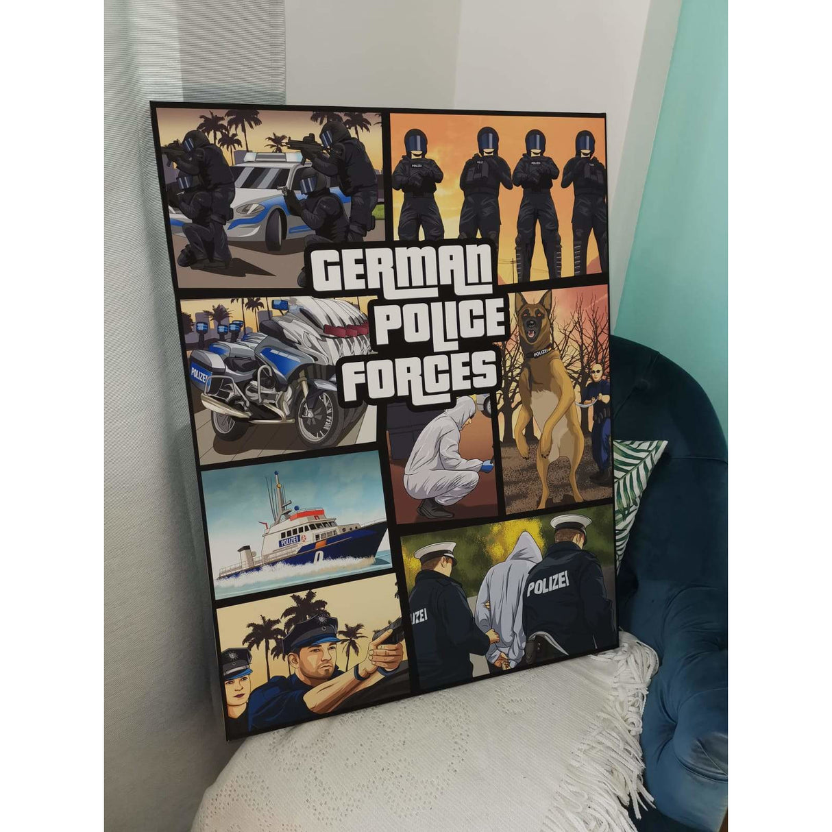 Polizei GTA Leinwand - Polizeimemesshop