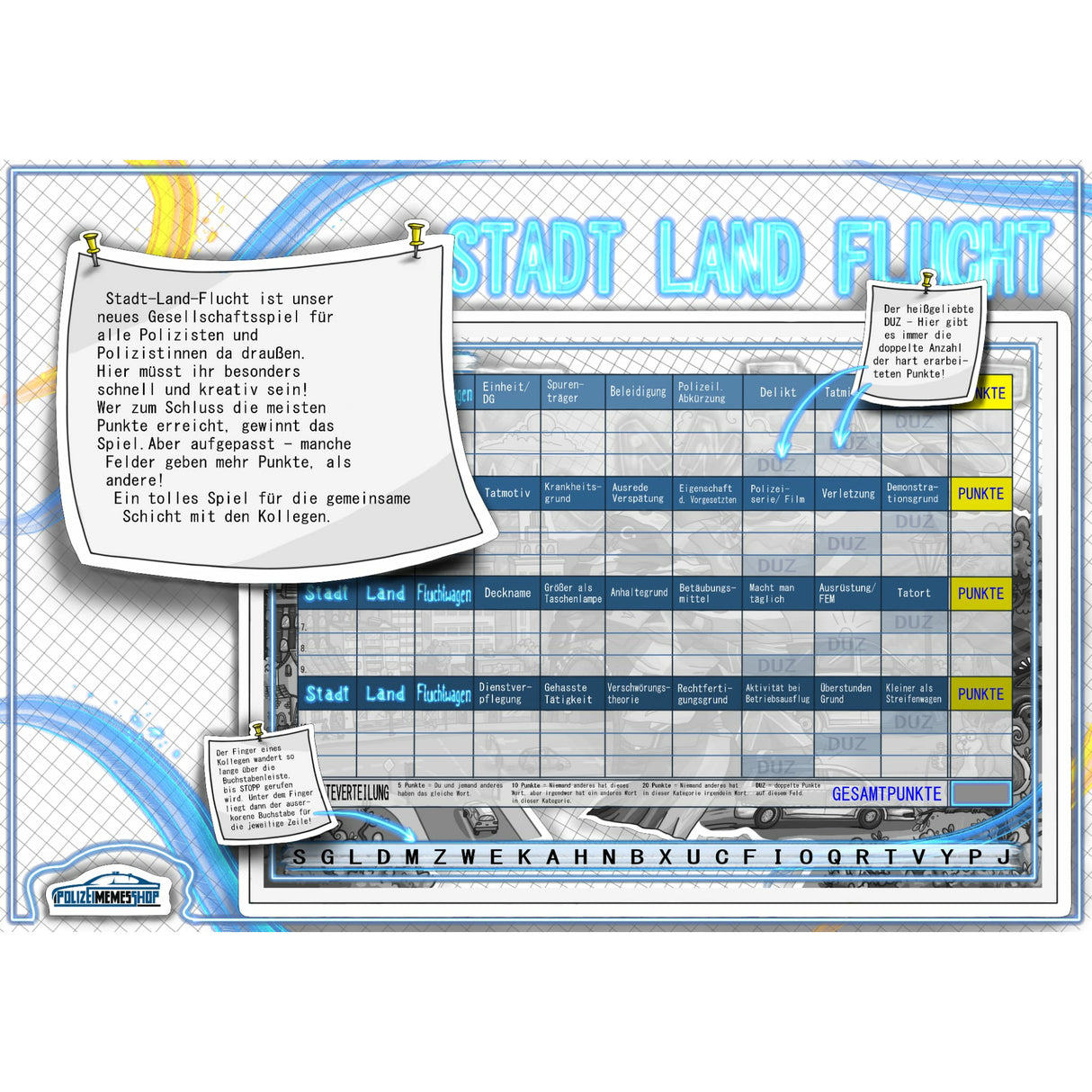 Stadt Land Flucht Gesellschaftsspiel