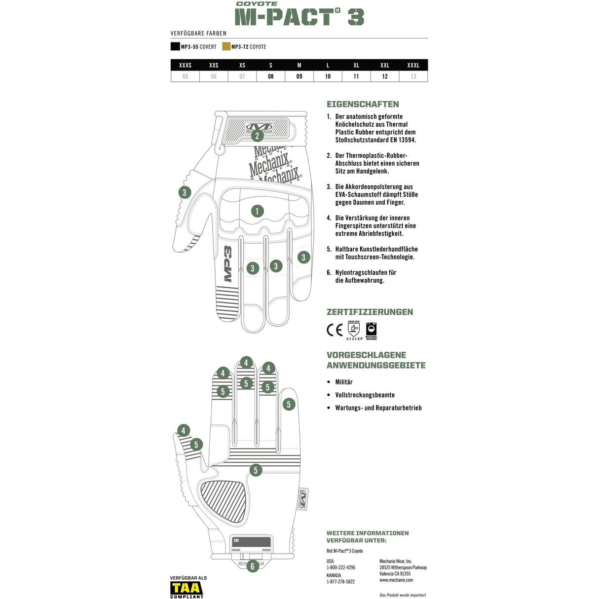 Mechanix M-Pact 3 Handschuhe