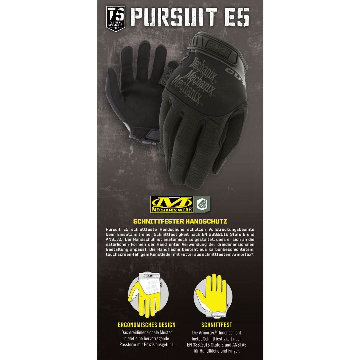 Mechanix Wear Tactical Pursuit D5 Schnittschutz-Handschuhe