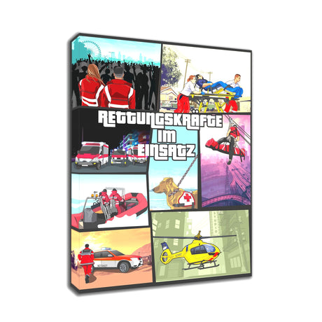 Retter im Einsatz GTA Leinwand - Polizeimemesshop