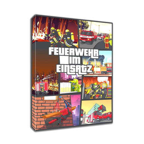 Feuerwehr im Einsatz GTA Leinwand - Polizeimemesshop