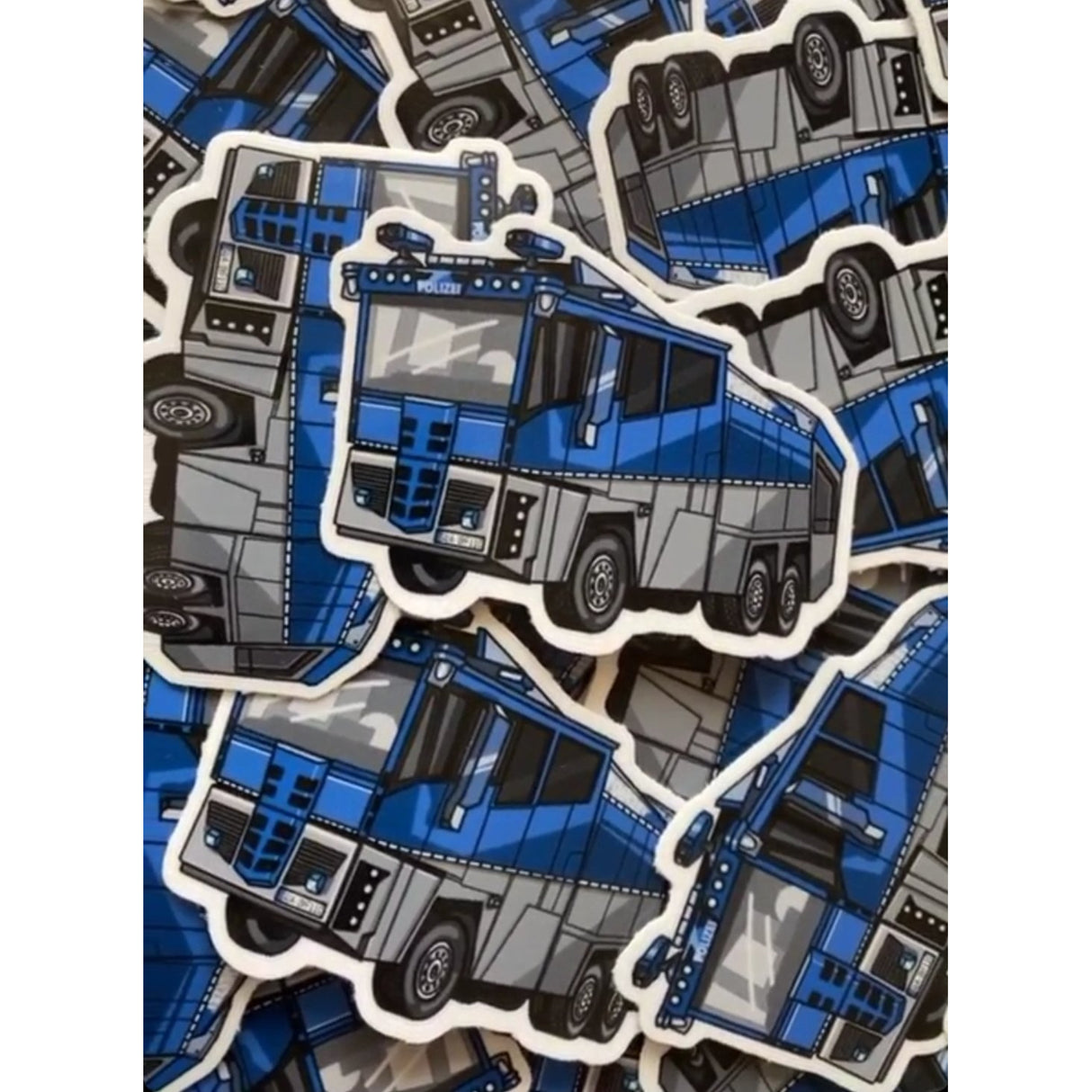 Wasserwerfer Sticker 4er Pack