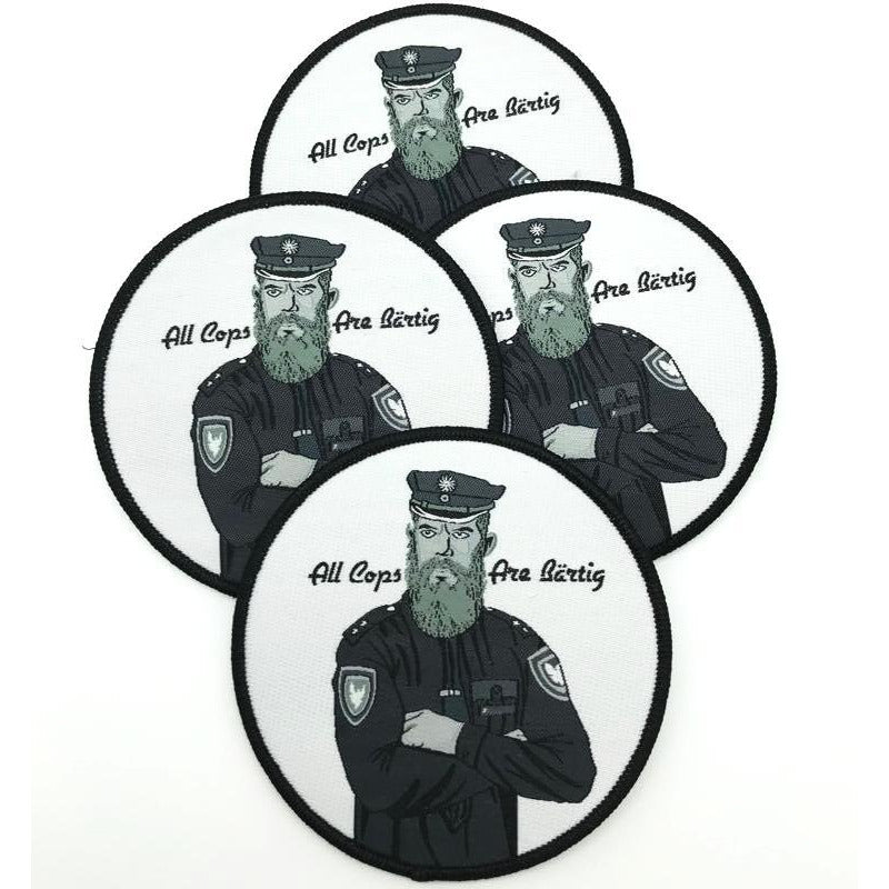 Bärtiger Cop Textil Patch - Polizeimemesshop