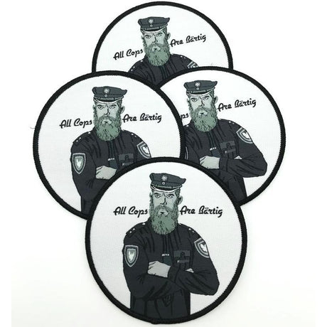 Bärtiger Cop Textil Patch - Polizeimemesshop