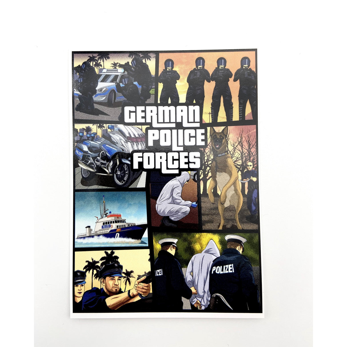 GTA Polizei " German Police Forces" Sticker 10er Pack - Polizeimemesshop