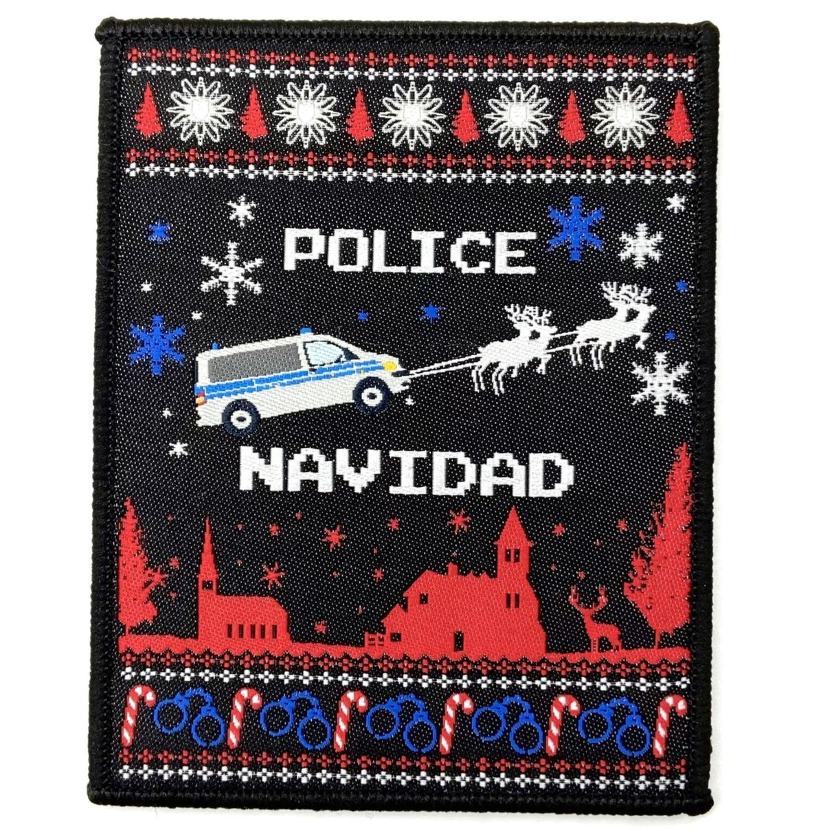 Polizeibus Police Navidad Textilpatch