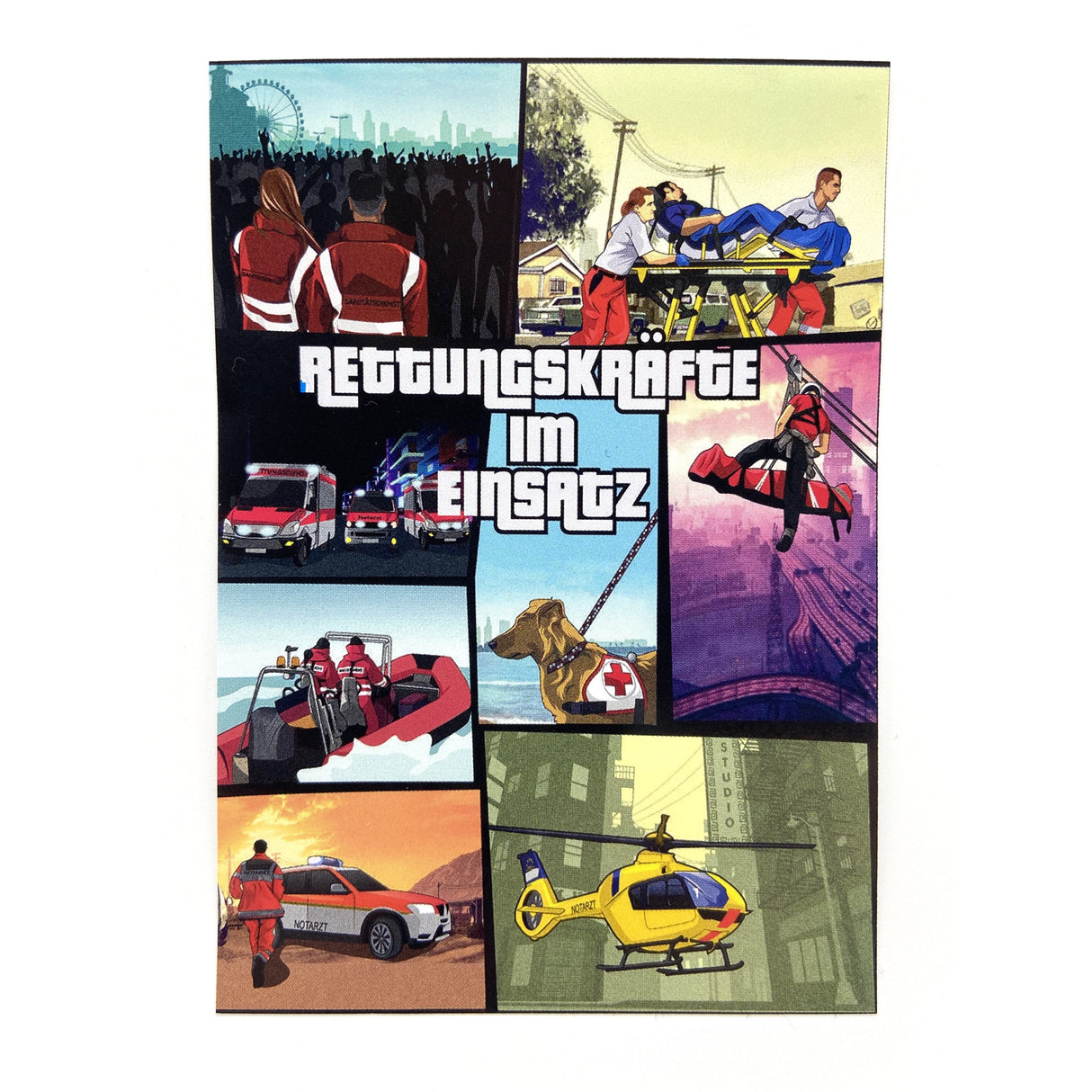 Retter im Einsatz GTA Sticker 10er Pack - Polizeimemesshop