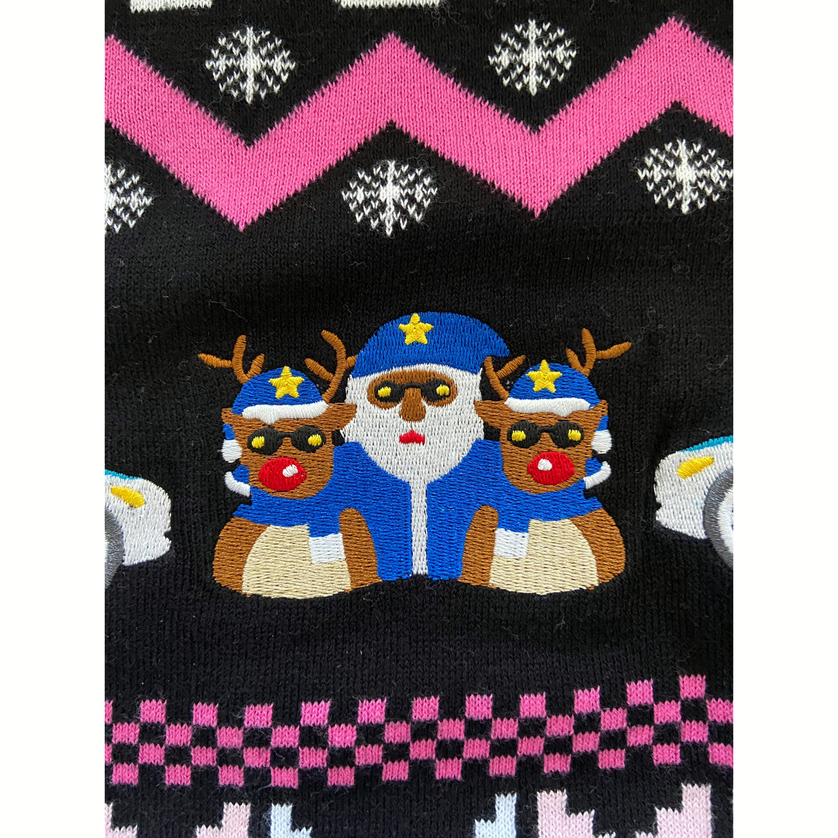Pink Police Navidad Xmas Pulloverkleid