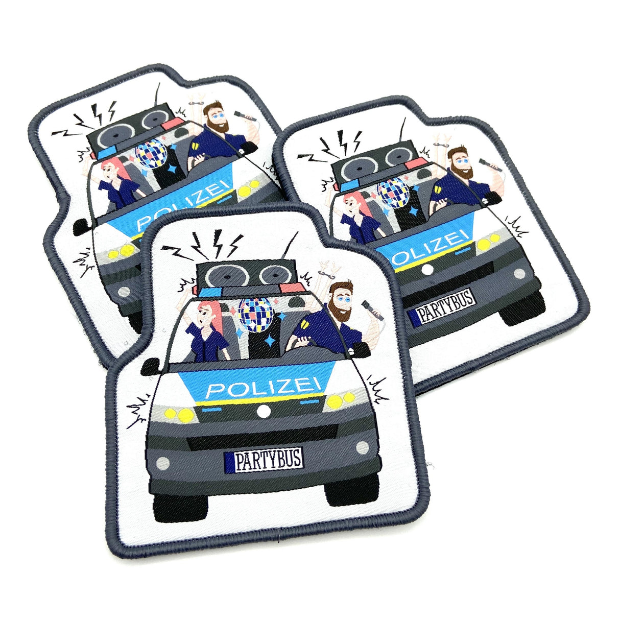 Polizeipartybus Textil Patch - Polizeimemesshop
