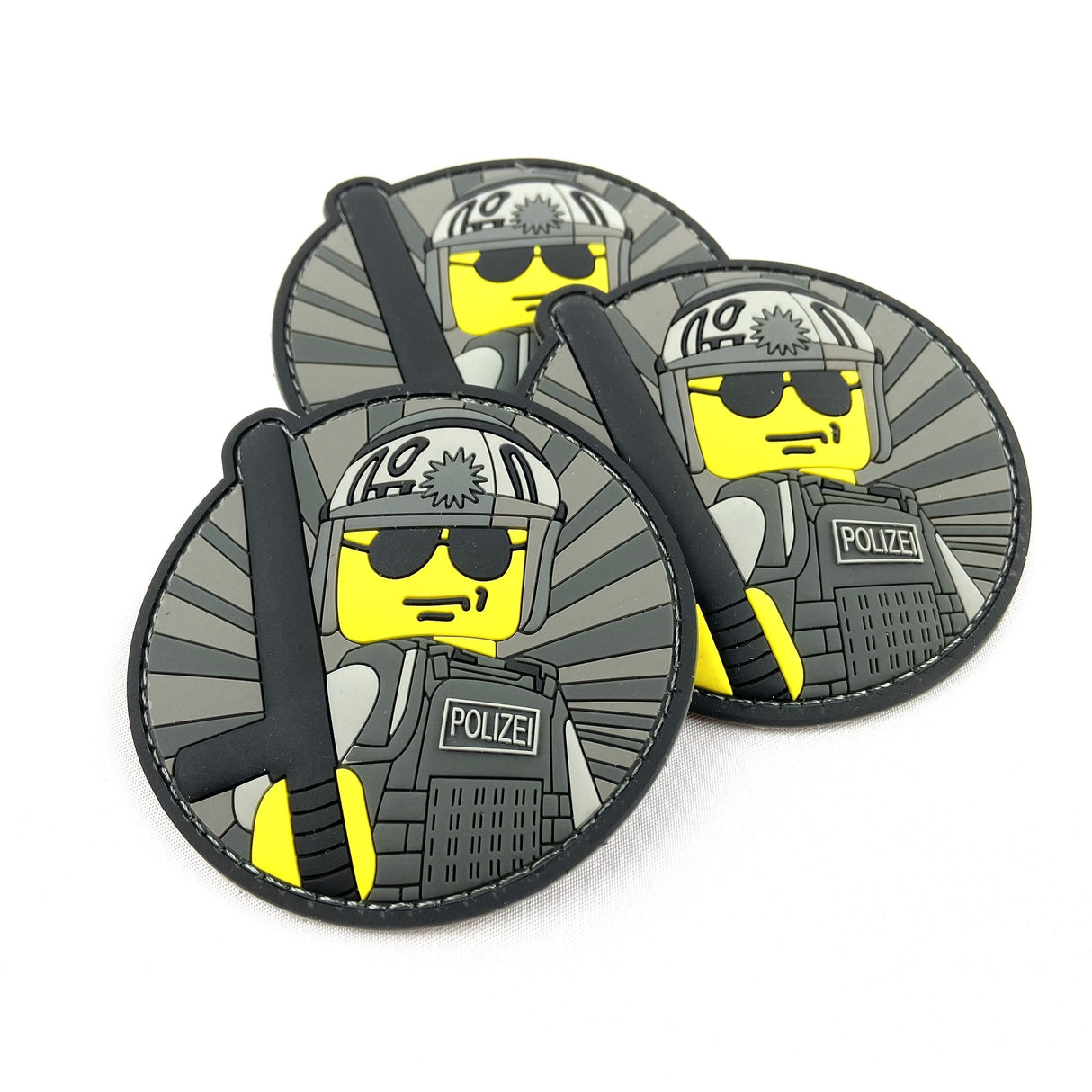 Yellow Police Guy Rubber Patch - Polizeimemesshop