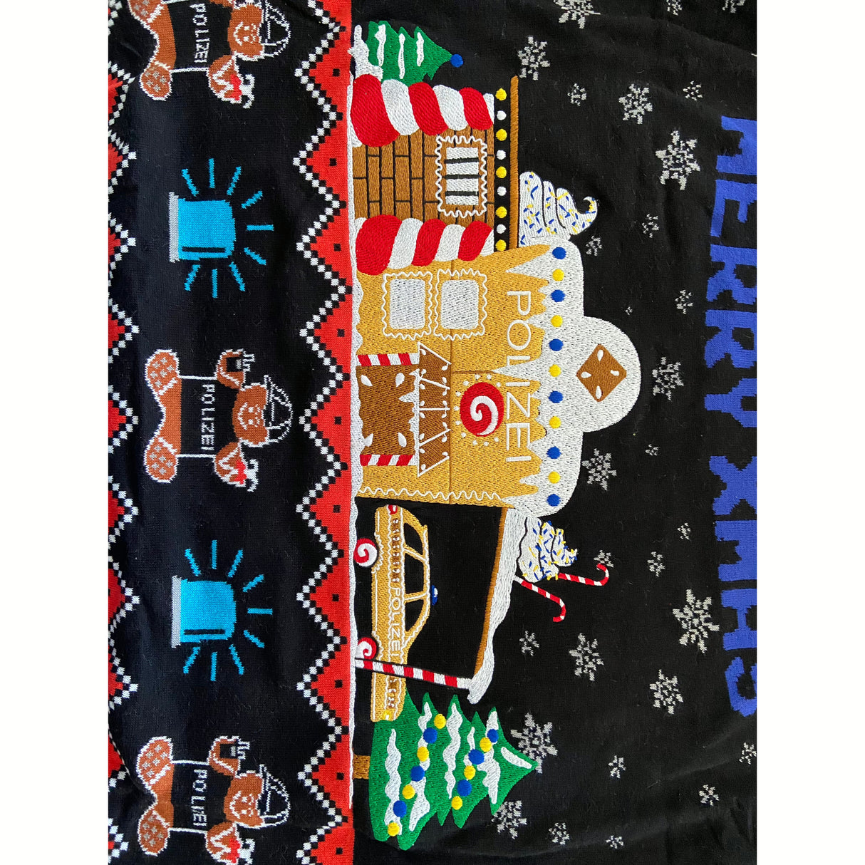 Police Gingerbreadhouse Xmas Sweater Unisex