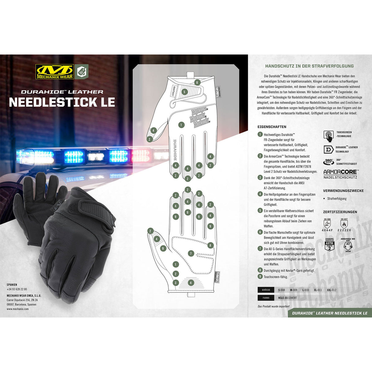 Mechanix Needlestick LE 360° Schnittschutz Handschuh