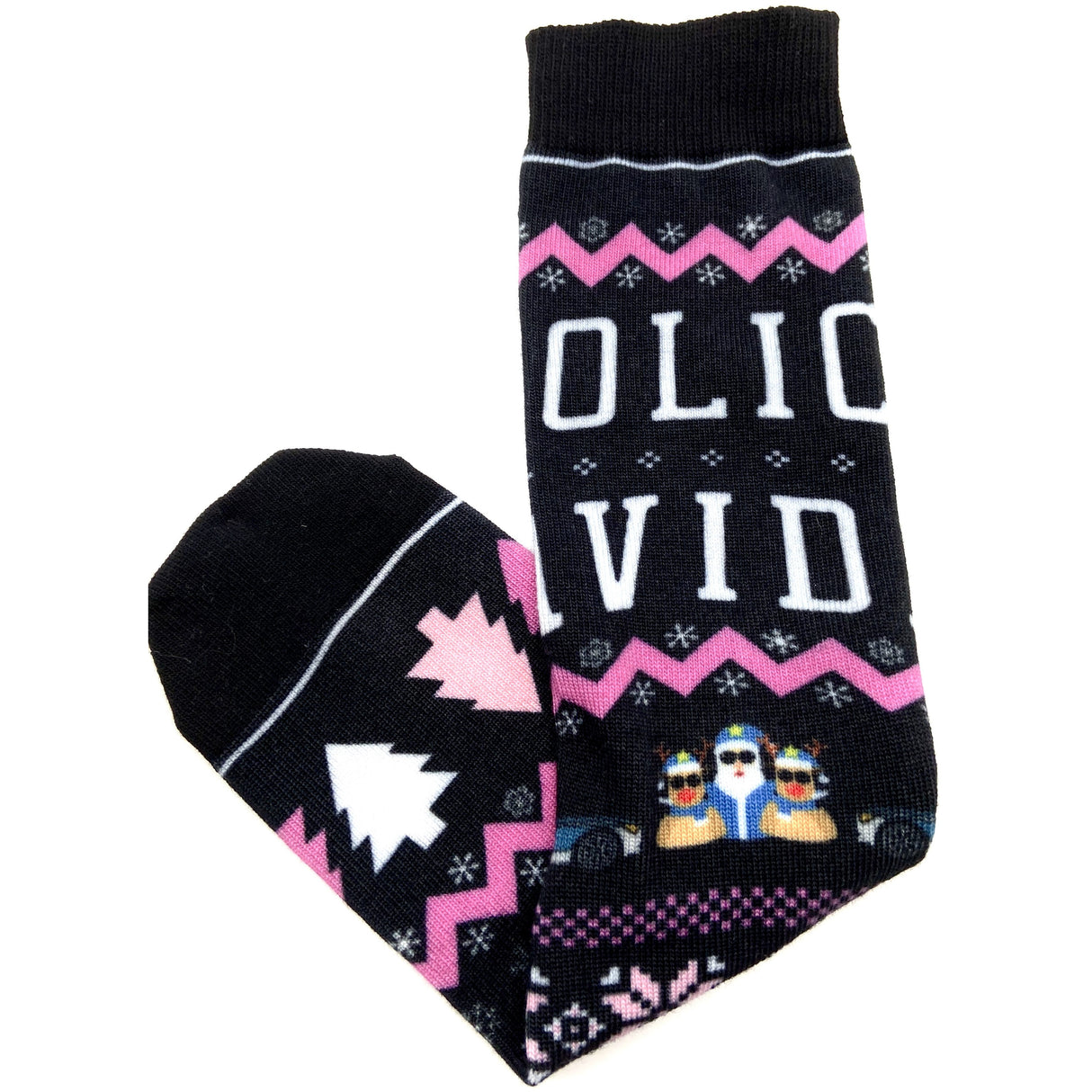 Pink Police Navidad Xmas Socken - Polizeimemesshop