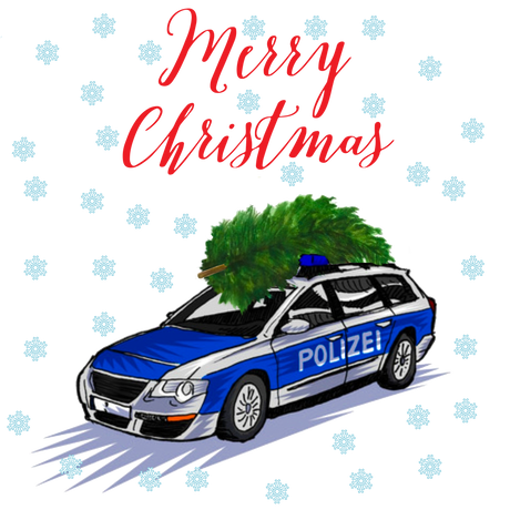 Police Car Christmas 5er Set Weihnachtskarten - Polizeimemesshop