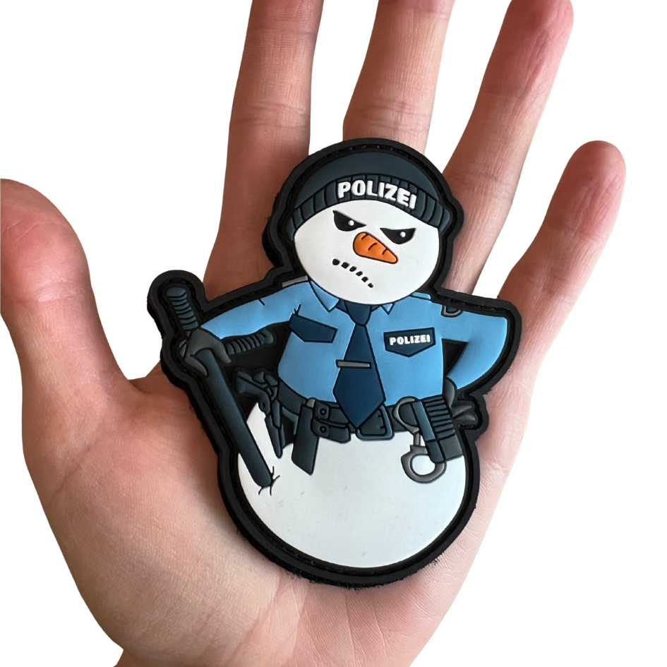 Grumpy Polizei Schneemann Rubber Patch