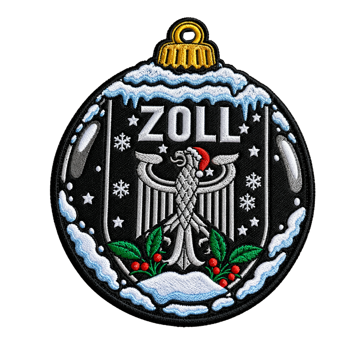 Zoll Weihnachtskugel Textil Patch