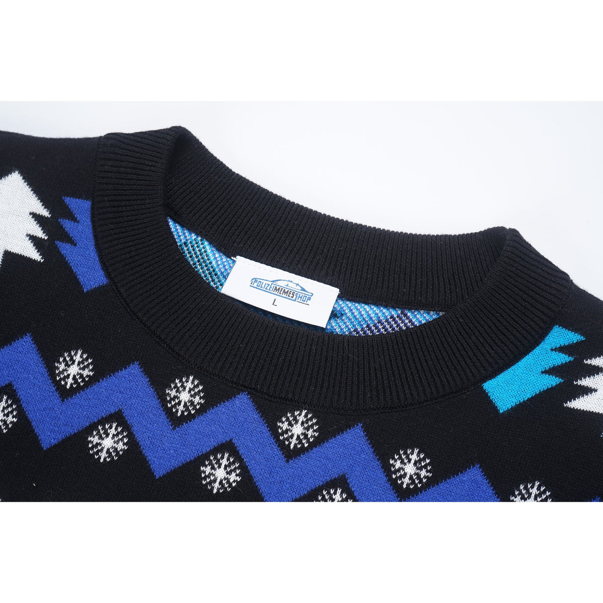 Police Navidad Xmas Sweater with Velcro patch area