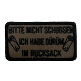 Bitte nicht schubsen Textil Patch