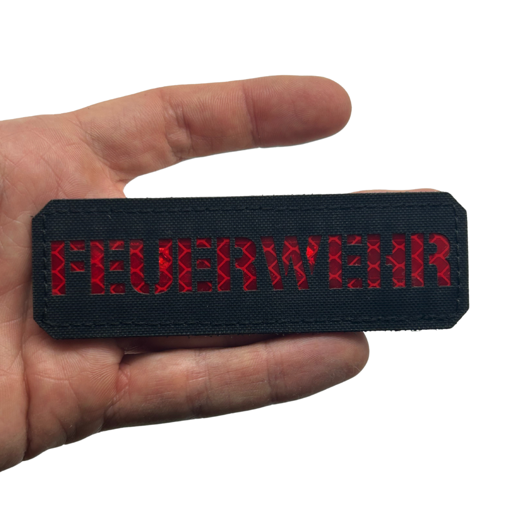 Feuerwehr Lasercut Patch Rot Reflective