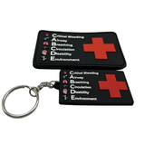 First AID CABCDE Rubber Patch +Schlüsselanhänger Bundle