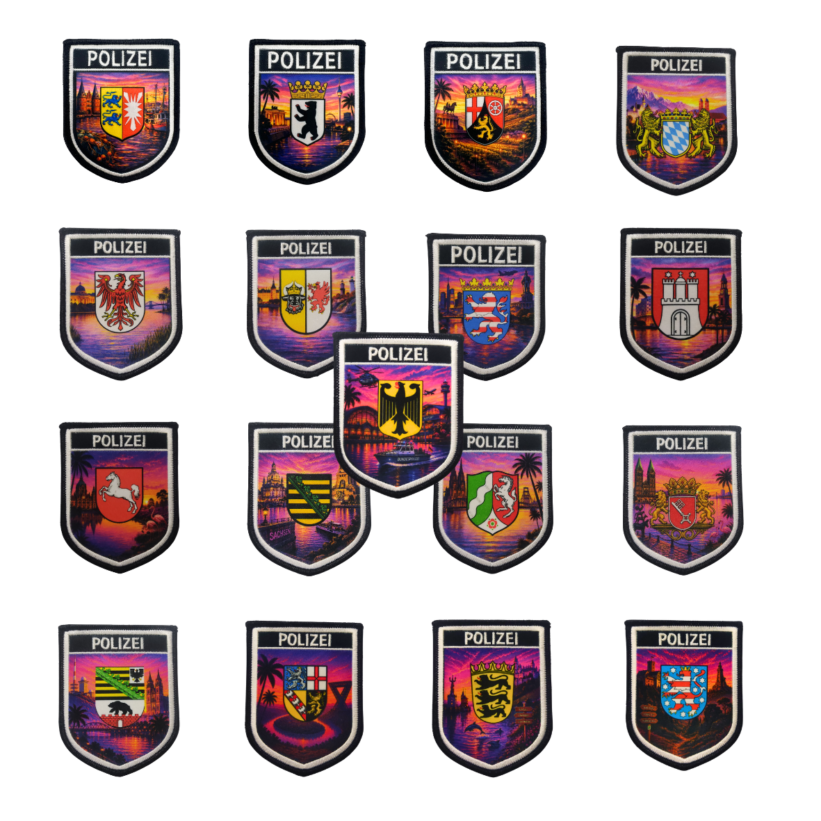 Polizei Bundesländer Summer Edition Textil Patches