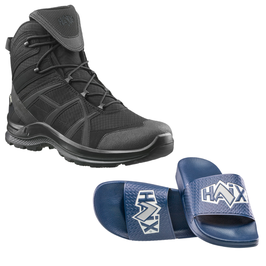 HAIX Black Eagle Athletic 2.1 GTX mid/black + Haixiletten Bundle