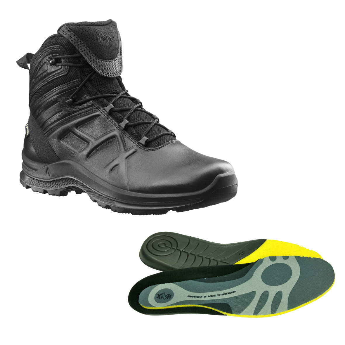 BUNDLE: Haix Black Eagle Tactical 2.0 GTX mid/black + Haix Schuh Einlegesohle Soft