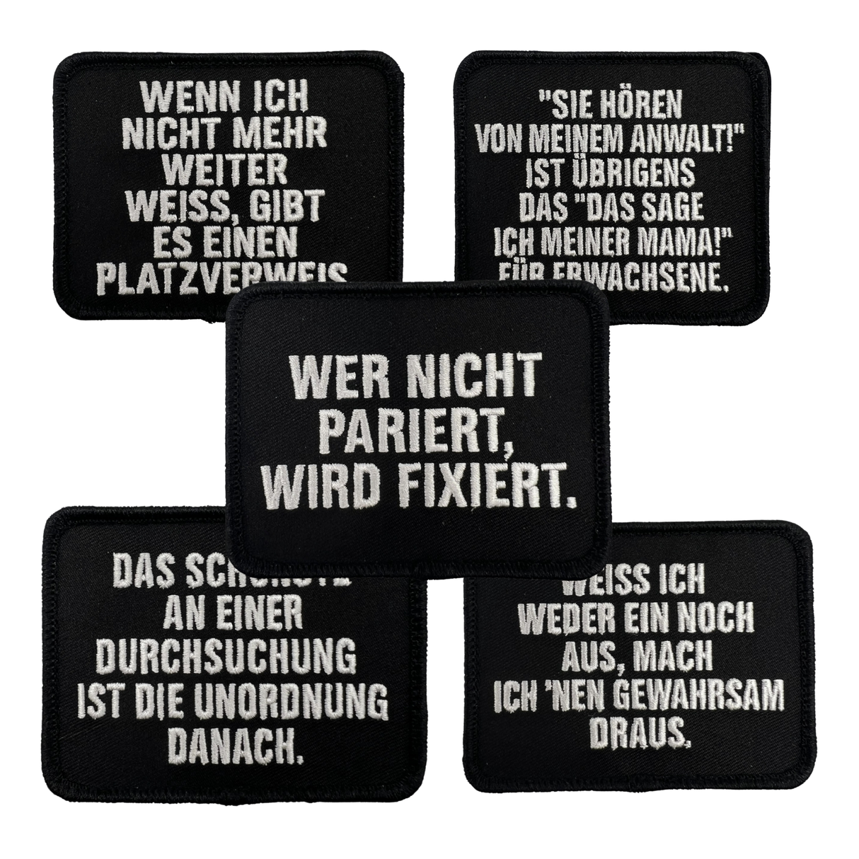 Dienstalltag Sprüche Textil Patches