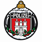 Polizei Weihnachtskugel Bundesländer + Bundespolizei Textil Patches