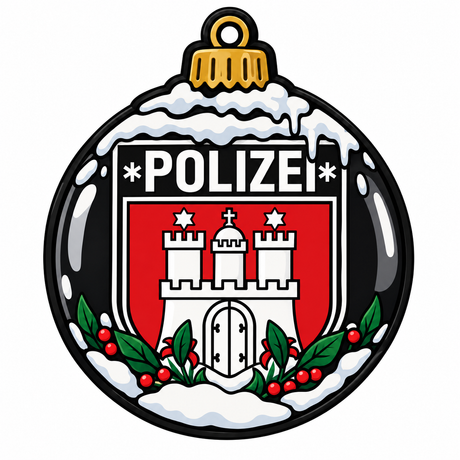 Polizei Weihnachtskugel Bundesländer + Bundespolizei Textil Patches
