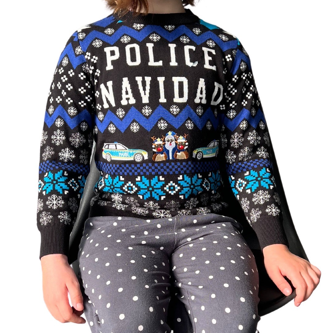 Kids Police Navidad Xmas Sweater