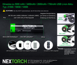 NEXTORCH DC20045B Akku 21700 USB Lithium-Ion (Li-Ion) 3.6V 4.800mAh