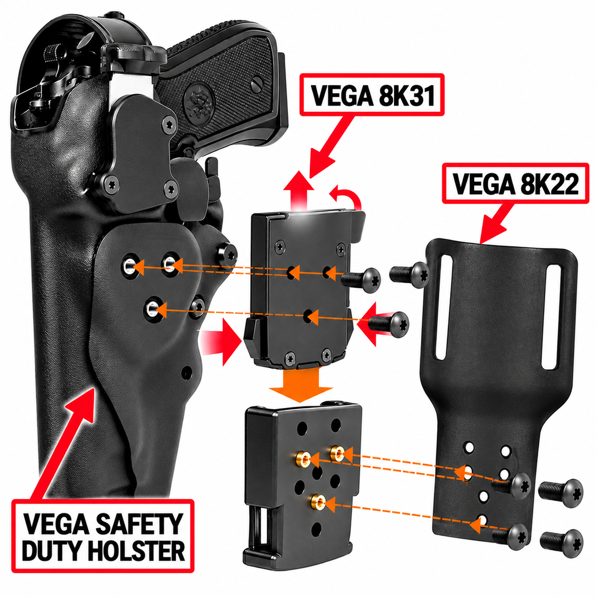 Vega 8K22 Polymer Dienstgürtel Schlaufe