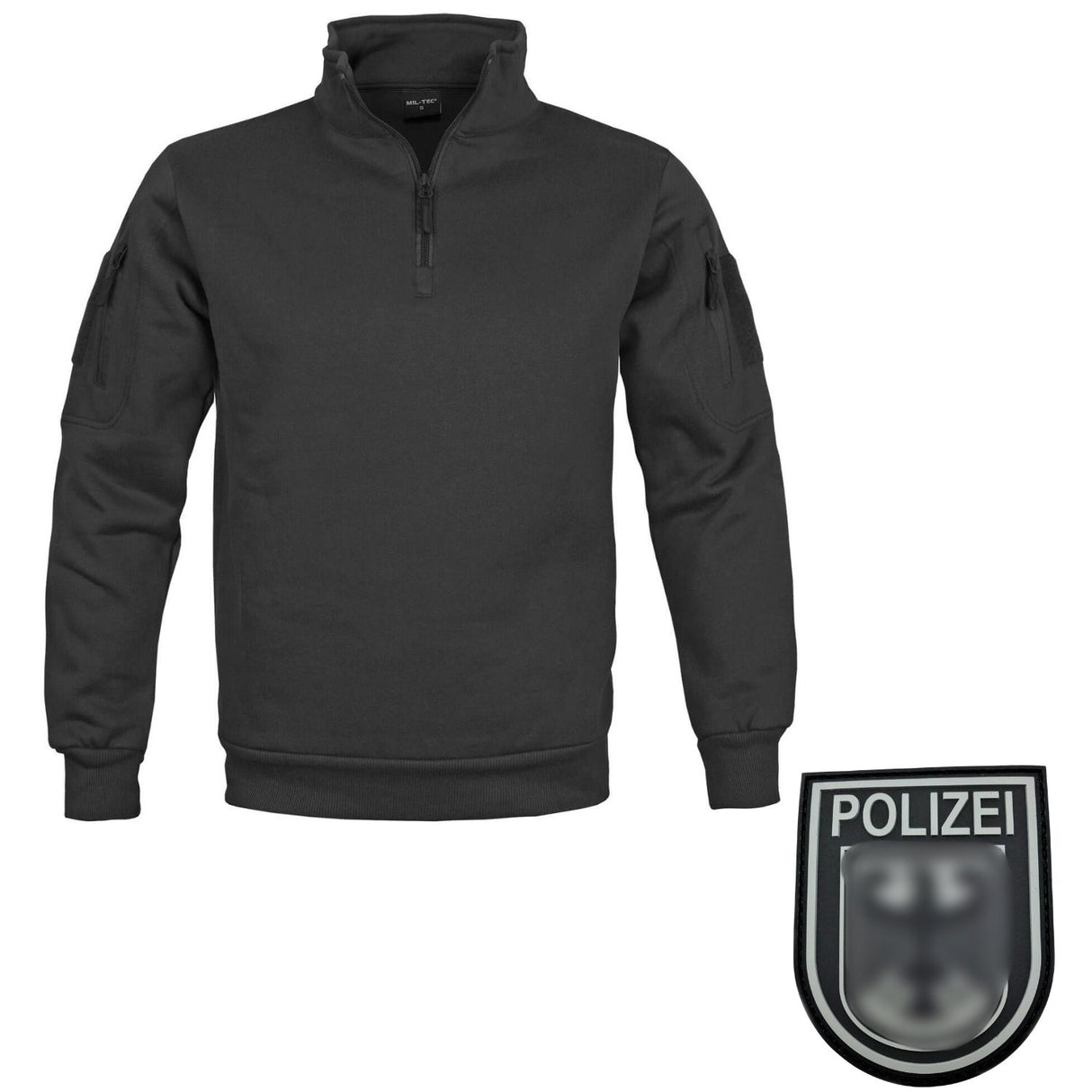 BUNDLE: Mil-Tec Tactical Sweatshirt + Bundespolizei Black OPS Patch