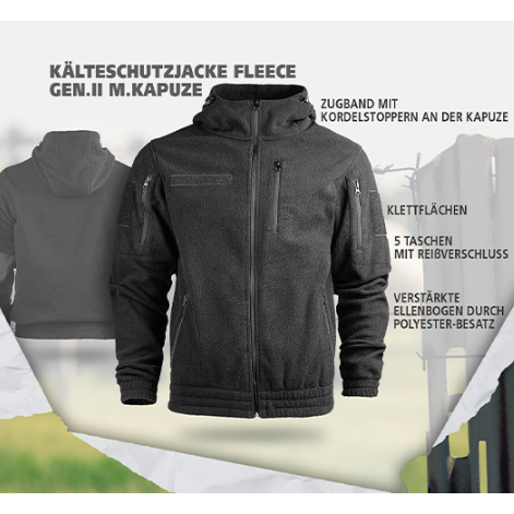 KÄLTESCHUTZJACKE FLEECE GEN.II SCHWARZ