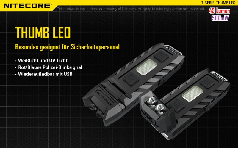 Nitecore Thumb UV - Cliplampe mit UV - Licht