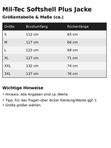 MIL-TEC Softshelljacke PLUS - Schwarz