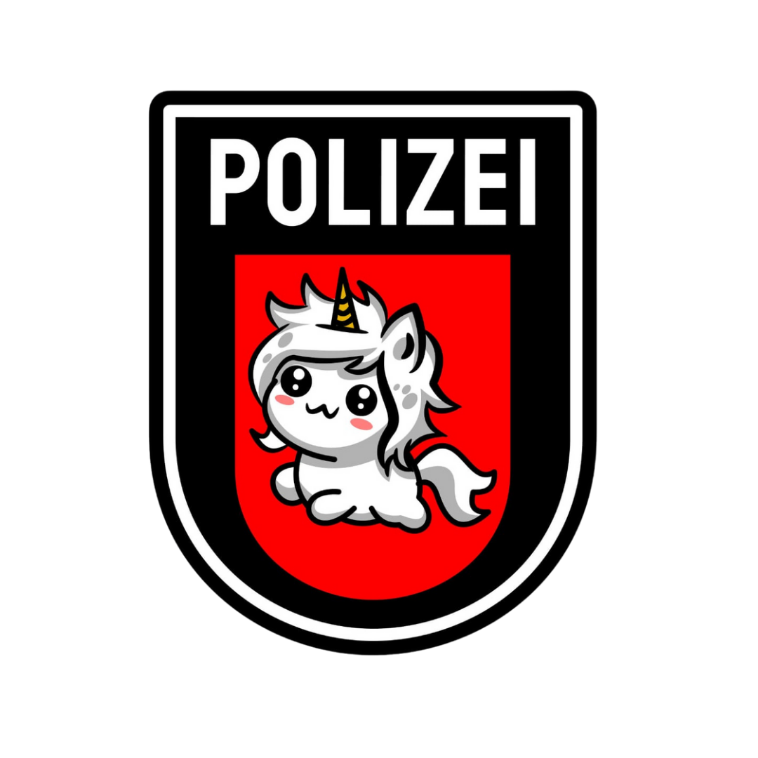 Little Unicorn Polizei Rubber Patch