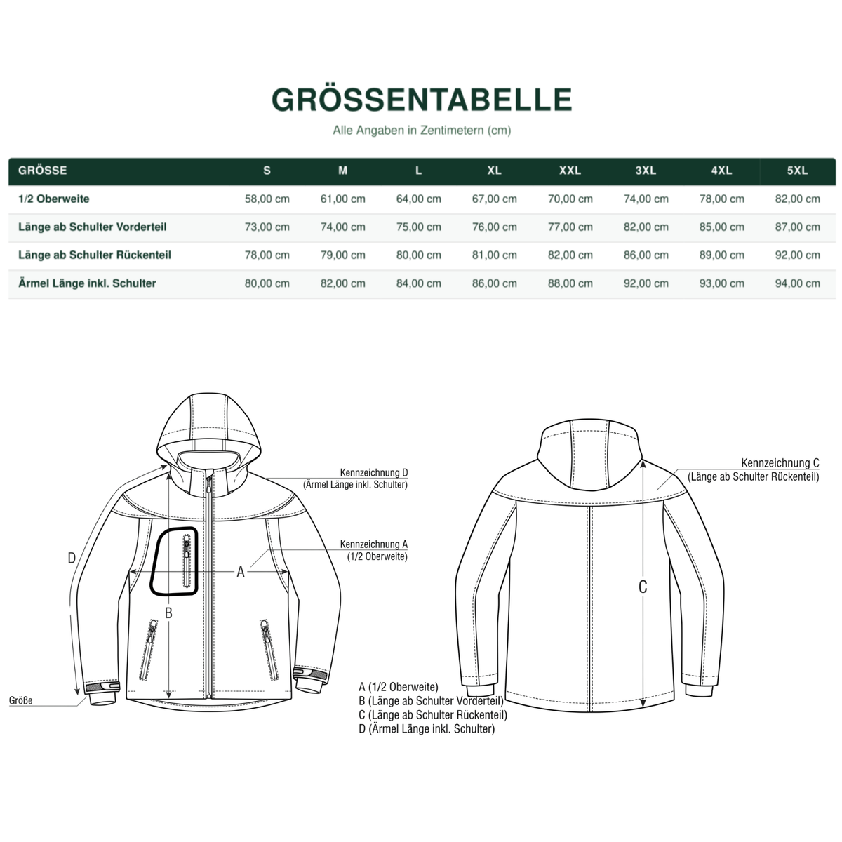 Winter Softshell Einsatzjacke mit Flauschflächen
