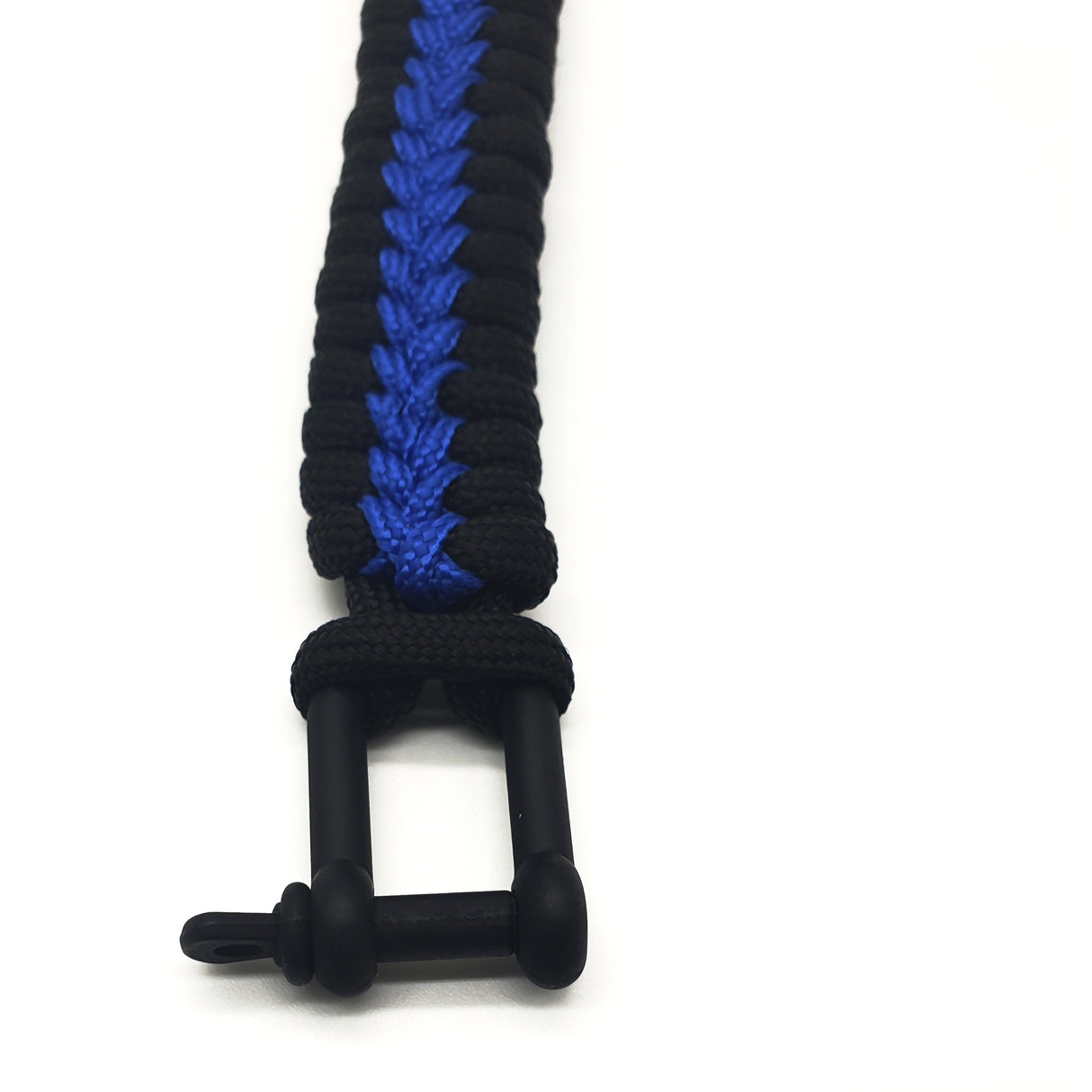Thin Blue Line "Fishtail" Paracord Armband Edelstahl Verschluss - Polizeimemesshop