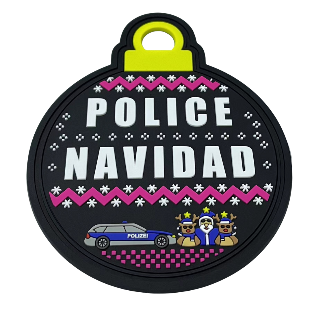 Police Navidad Christmas Ball Rubber Patch