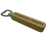 Police open wooden bottle opener