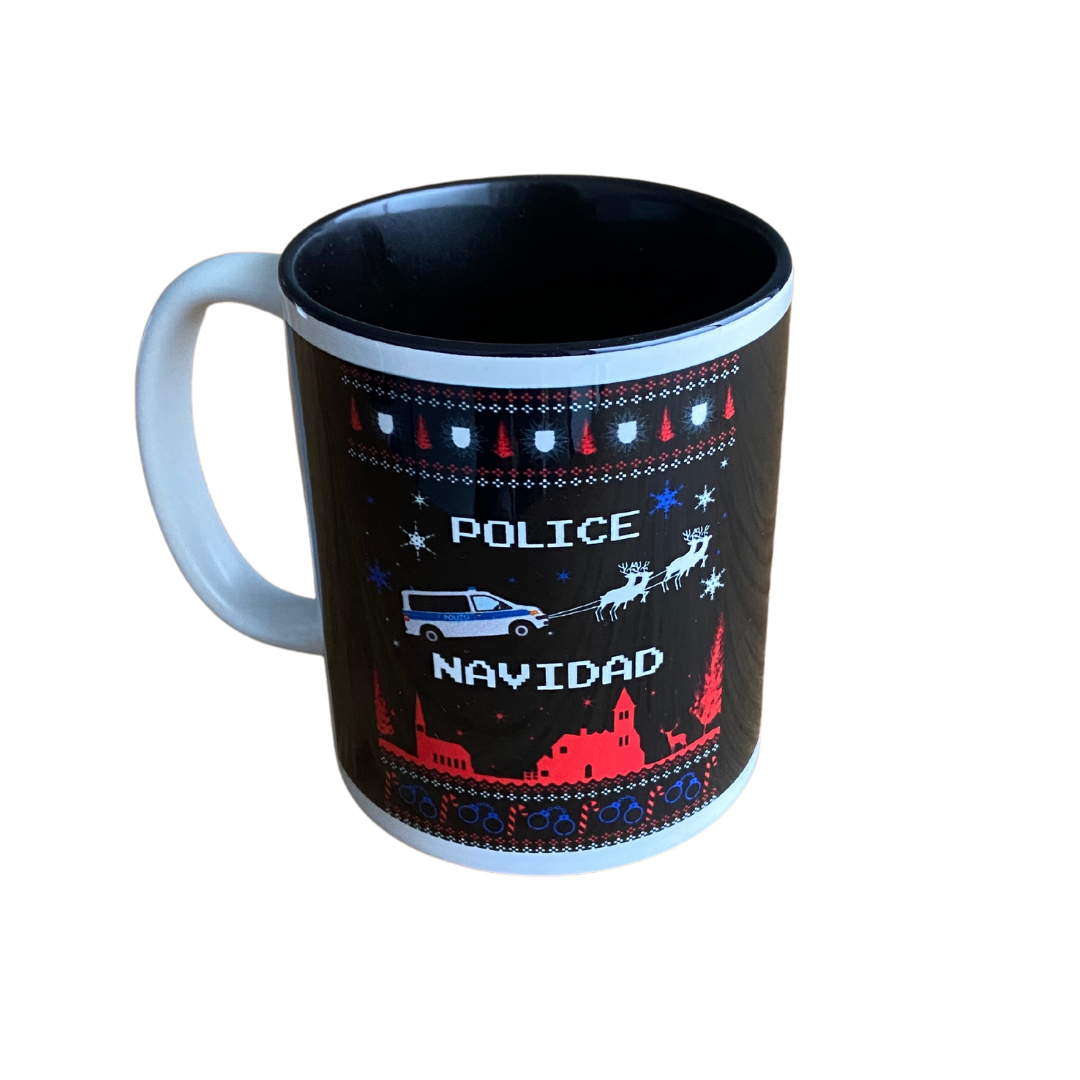 Police Navidad Bus Mug