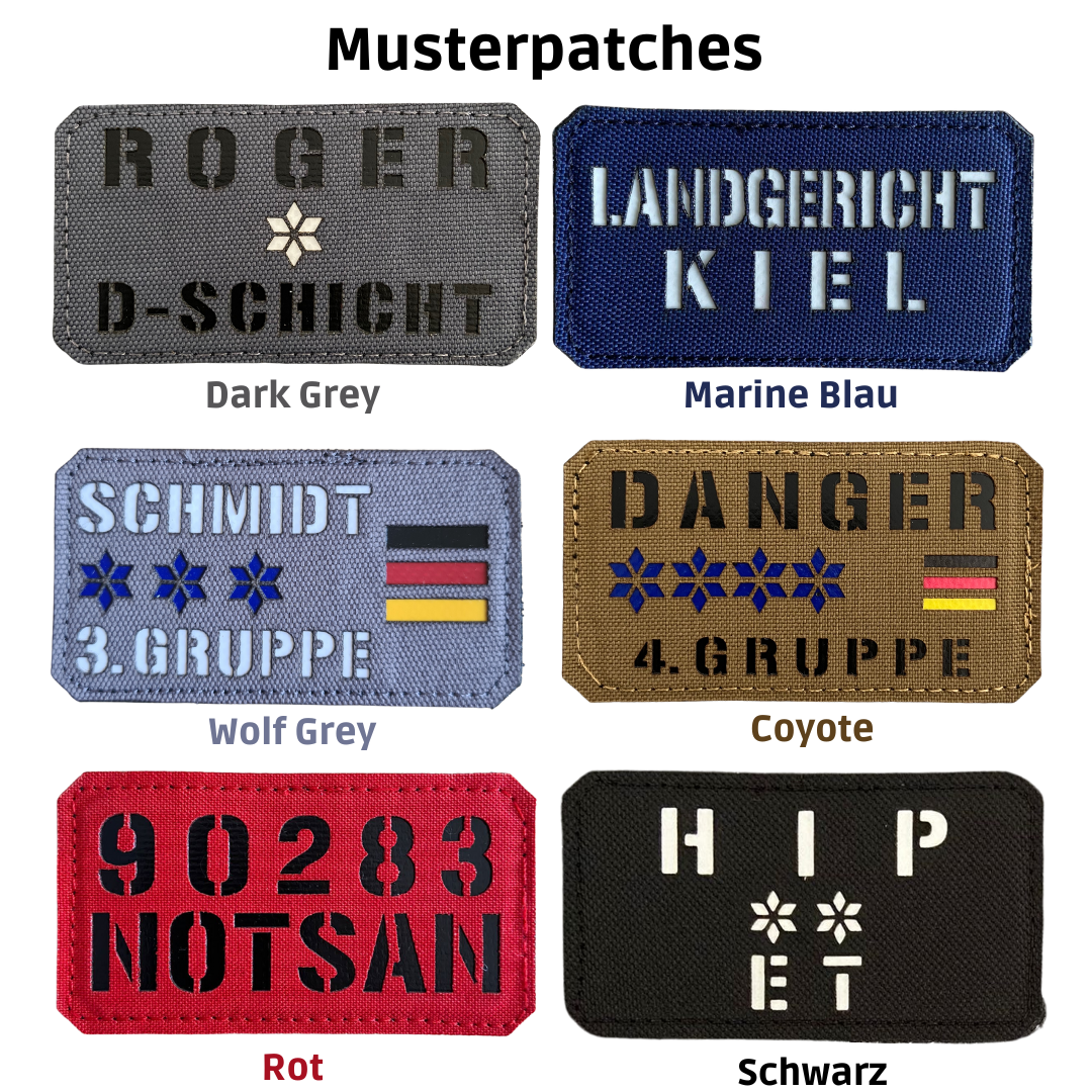 Individually designable laser cut textile patches (from 1 piece)