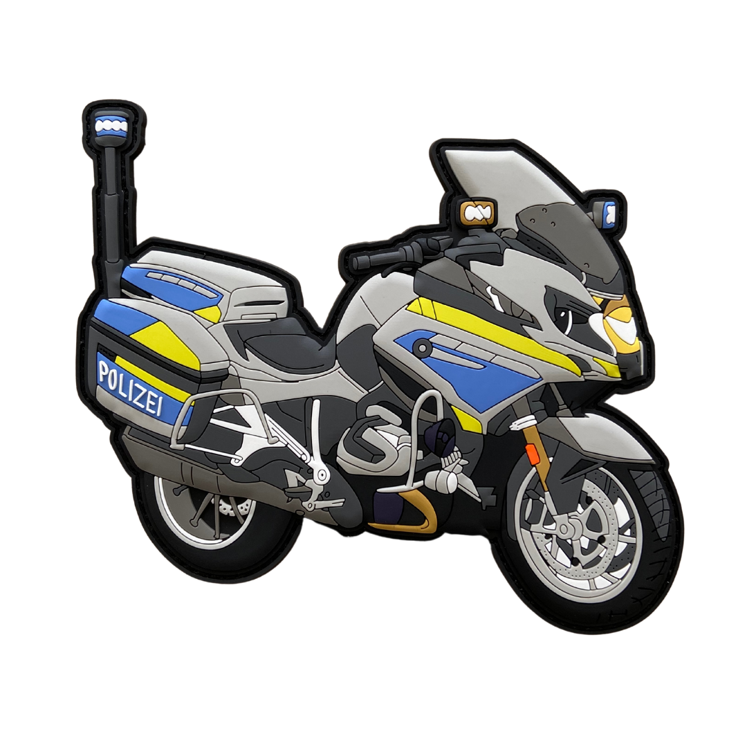 Polizei Motorrad XL Rubber Patch