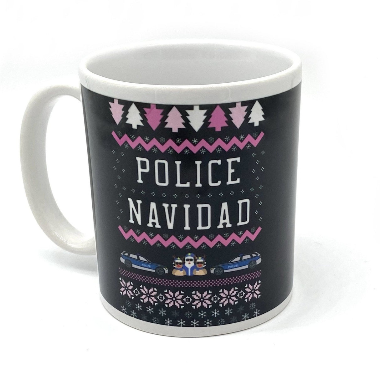 Pink Police Navidad Tasse